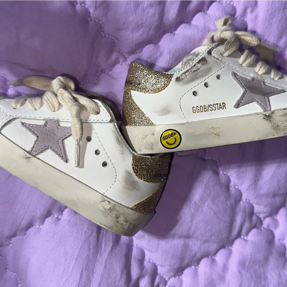 Golden Goose Gold Glitter Sneakers